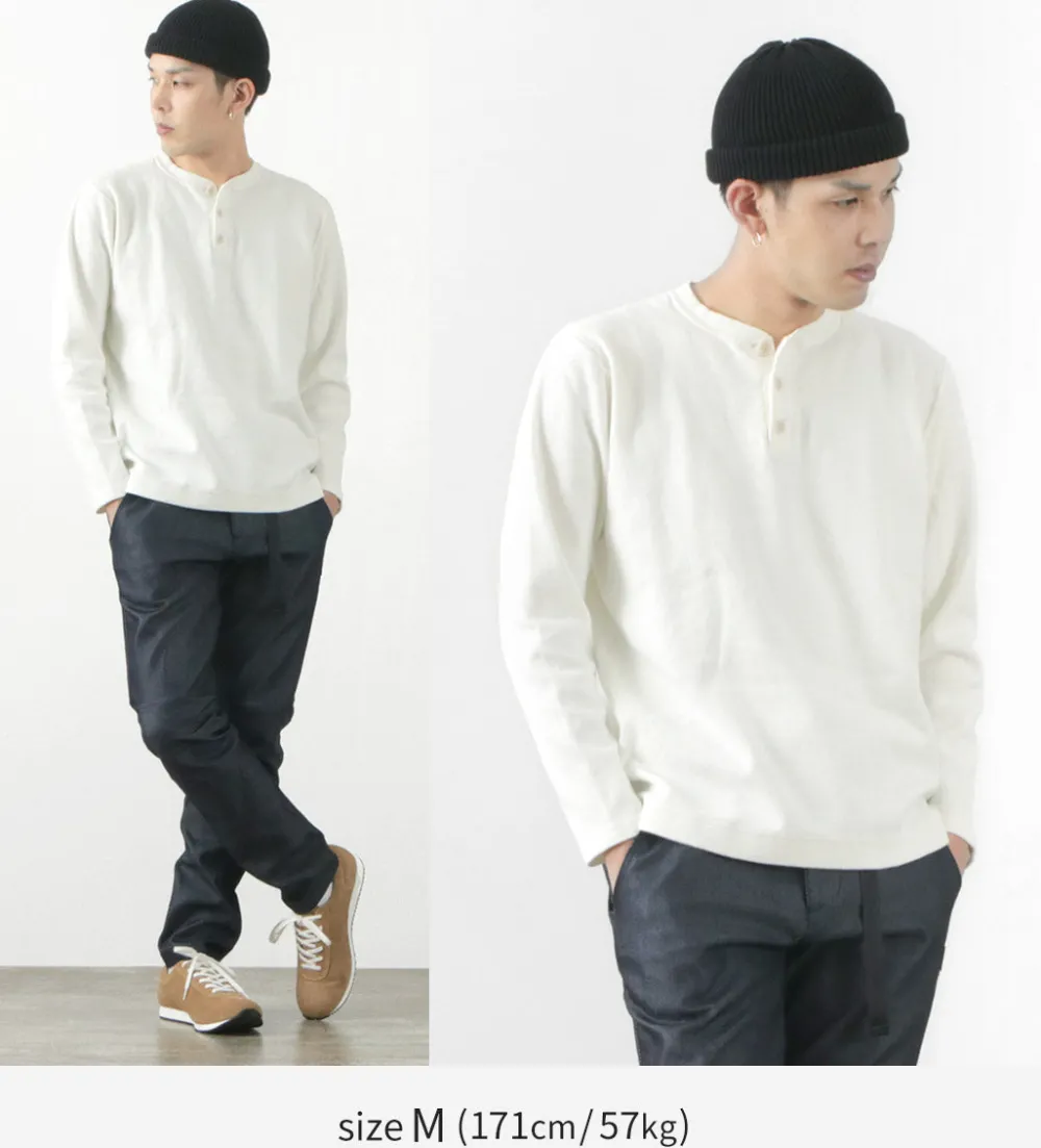 BARNS T-Shirts^/ Spun Milled Henley Neck Long Sleeve T-Shirt
