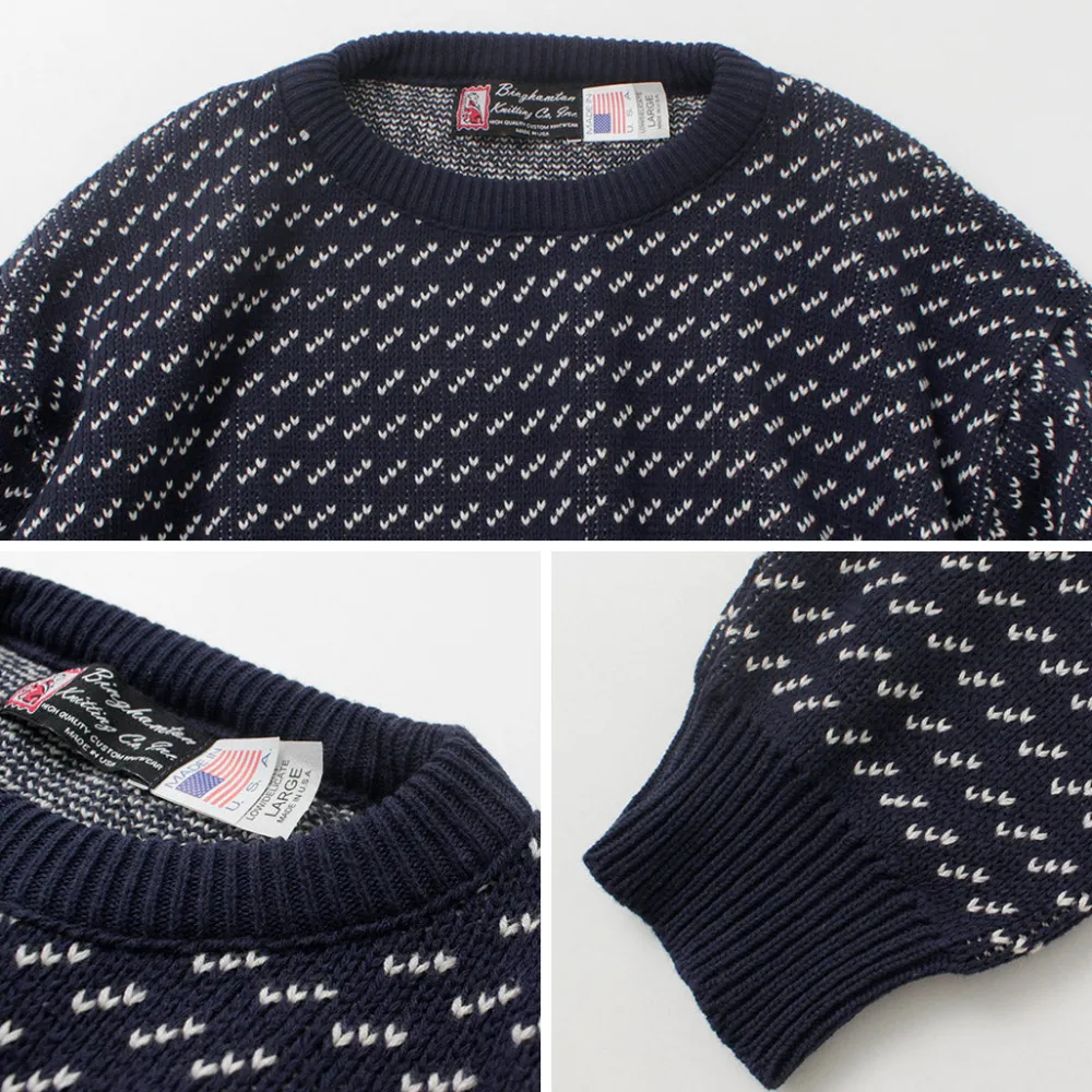 BINGHAMTON KNITTING COMPANY Knits^/ Birds Eye Crew Sweater