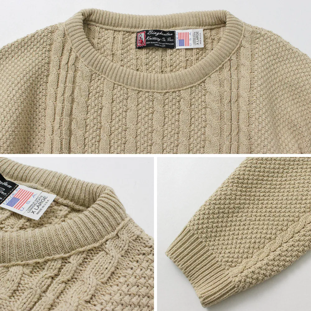 BINGHAMTON KNITTING COMPANY Knits^/ Fisherman Pullover Cotton Knit