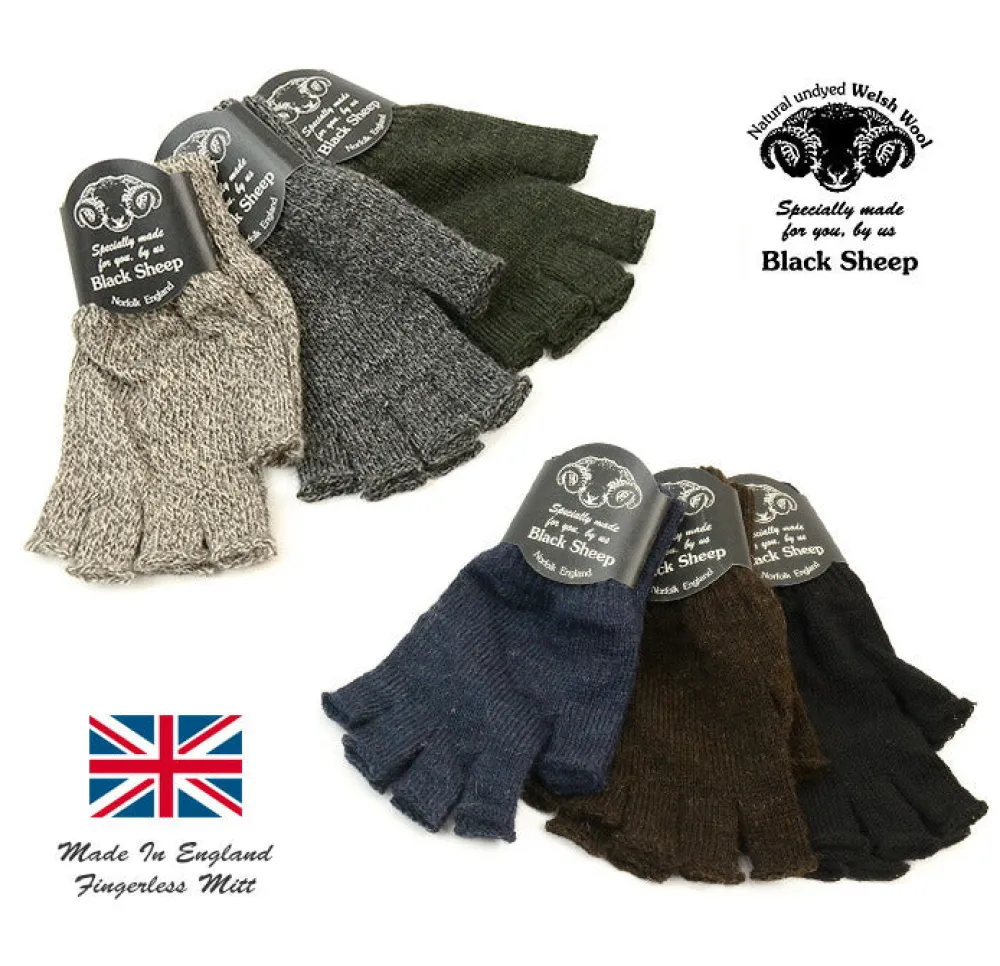 BLACK SHEEP Gloves^/ Fingerless knit gloves