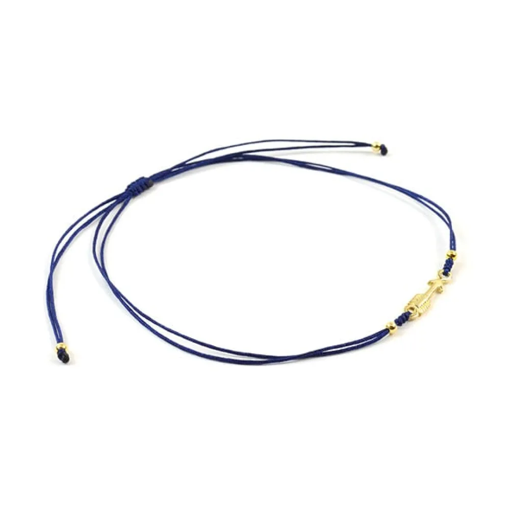 CHALISA T.. Anklets^/ Arrow Silver Notched Cord Anklet