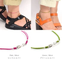 CHALISA T.. Anklets^/ Arrow Silver Notched Cord Anklet