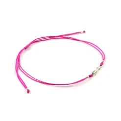 CHALISA T.. Anklets^/ Arrow Silver Notched Cord Anklet