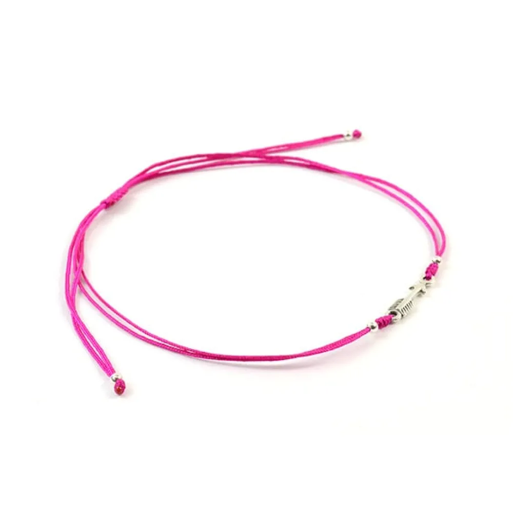 CHALISA T.. Anklets^/ Arrow Silver Notched Cord Anklet
