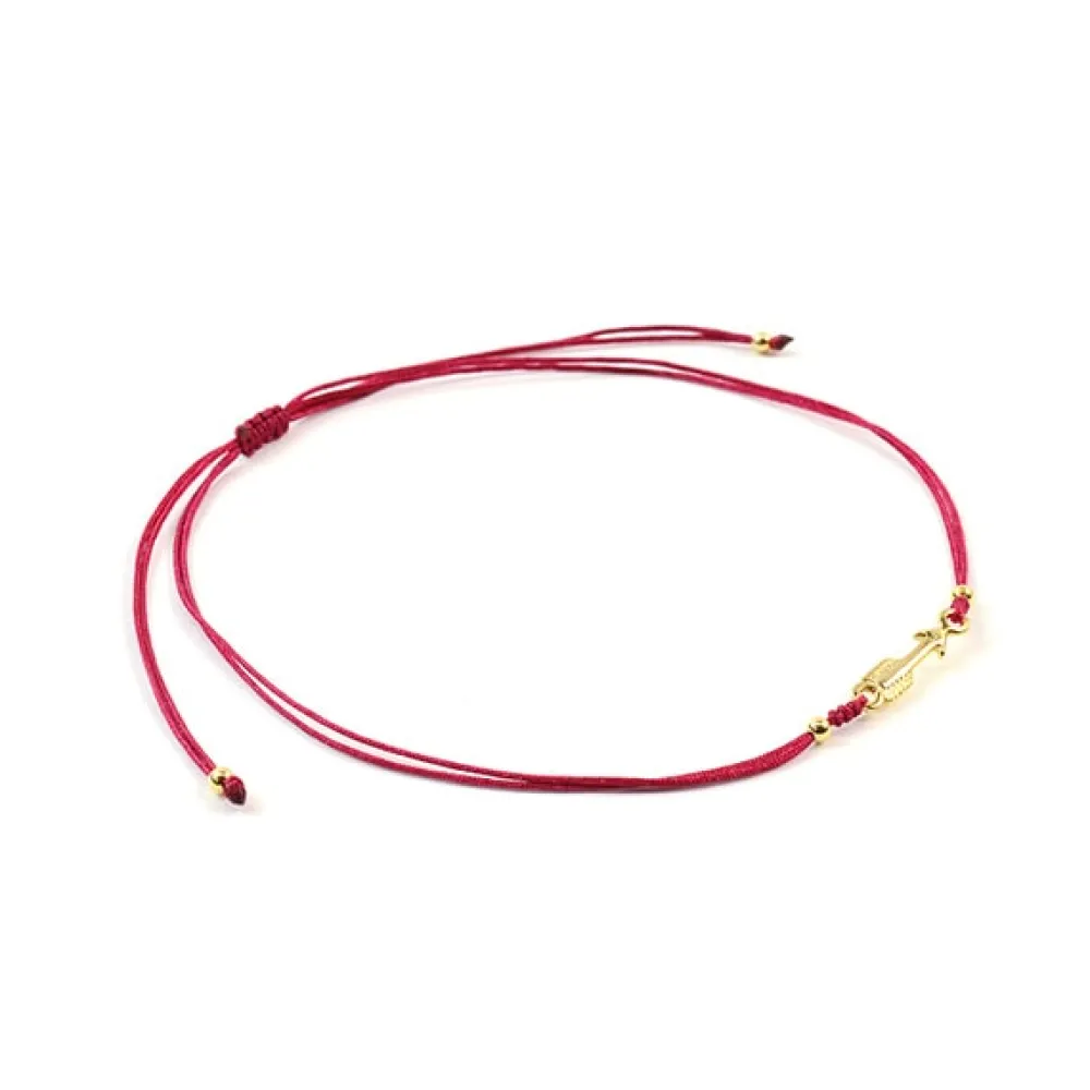 CHALISA T.. Anklets^/ Arrow Silver Notched Cord Anklet
