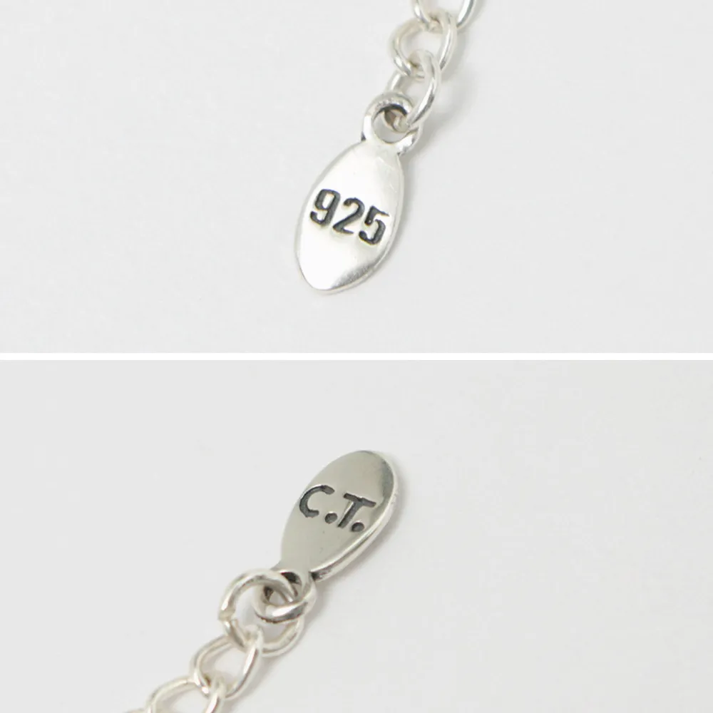 CHALISA T.. Anklets^/ onyx beads silver ball chain necklace 925 silver black