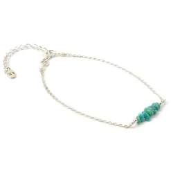 CHALISA T.. Anklets^/ Chita Turquoise Silver Chain Anklet blue