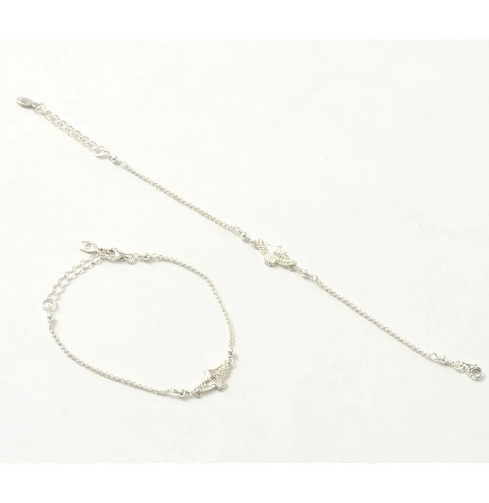 CHALISA T.. Anklets^/ Eagle chain bracelet silver