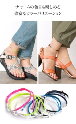 CHALISA T.. Anklets^/ Flattened Silver Cross Knotted Cord Anklet