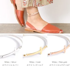 CHALISA T.. Anklets^/ Flattened Silver Cross Knotted Cord Anklet