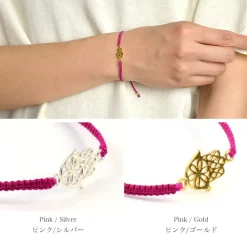 CHALISA T.. Anklets^/ Hamsa Hand Knotted Cord Bracelet