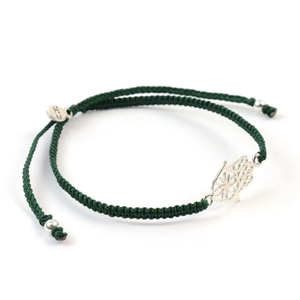 CHALISA T.. Anklets^/ Hamsa Hand Knotted Cord Bracelet