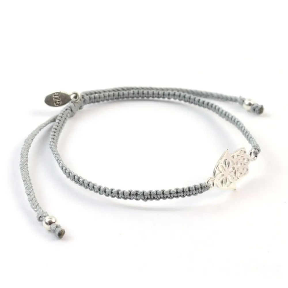 CHALISA T.. Anklets^/ Hamsa Hand Knotted Cord Bracelet
