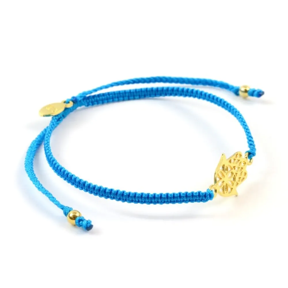 CHALISA T.. Anklets^/ Hamsa Hand Knotted Cord Bracelet