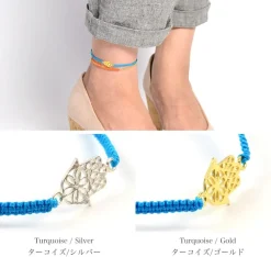 CHALISA T.. Anklets^/ Hamsa Hand Notched Cord Anklet
