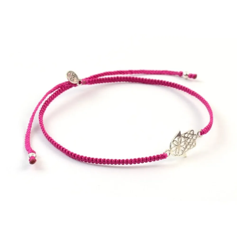 CHALISA T.. Anklets^/ Hamsa Hand Notched Cord Anklet