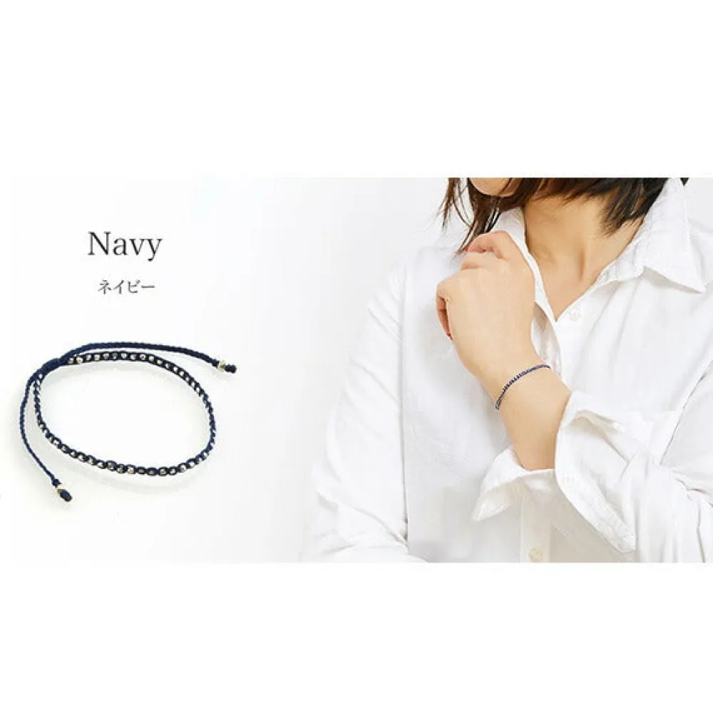 CHALISA T.. Bracelets^/ Karen Silver Beaded Notched Cord Bracelet