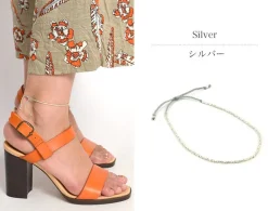 CHALISA T.. Anklets^/ Karen Silver Beads Single Cord Anklet