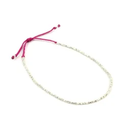 CHALISA T.. Anklets^/ Karen Silver Beads Single Cord Anklet