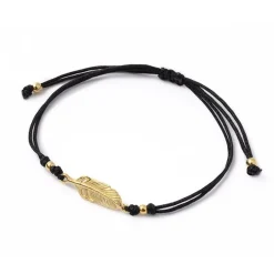CHALISA T.. Anklets^/ Mini Feather Notched Cord Bracelet