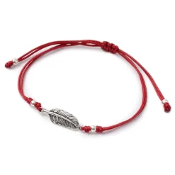CHALISA T.. Anklets^/ Mini Feather Notched Cord Bracelet