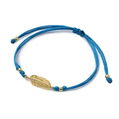 CHALISA T.. Anklets^/ Mini Feather Notched Cord Bracelet