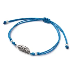 CHALISA T.. Anklets^/ Mini Feather Notched Cord Bracelet