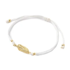 CHALISA T.. Anklets^/ Mini Feather Notched Cord Bracelet