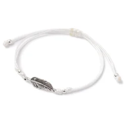 CHALISA T.. Anklets^/ Mini Feather Notched Cord Bracelet