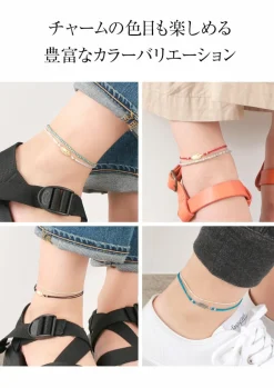 CHALISA T.. Anklets^/ Mini Feather Notting Cord Anklet