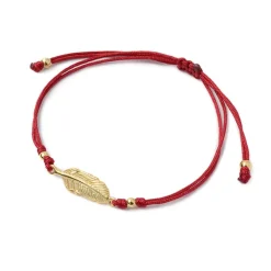 CHALISA T.. Anklets^/ Mini Feather Notting Cord Anklet