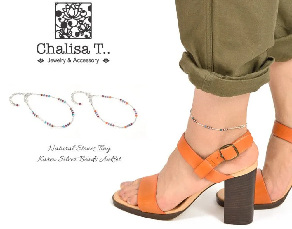 CHALISA T.. Anklets^/ Natural Stone Anklet