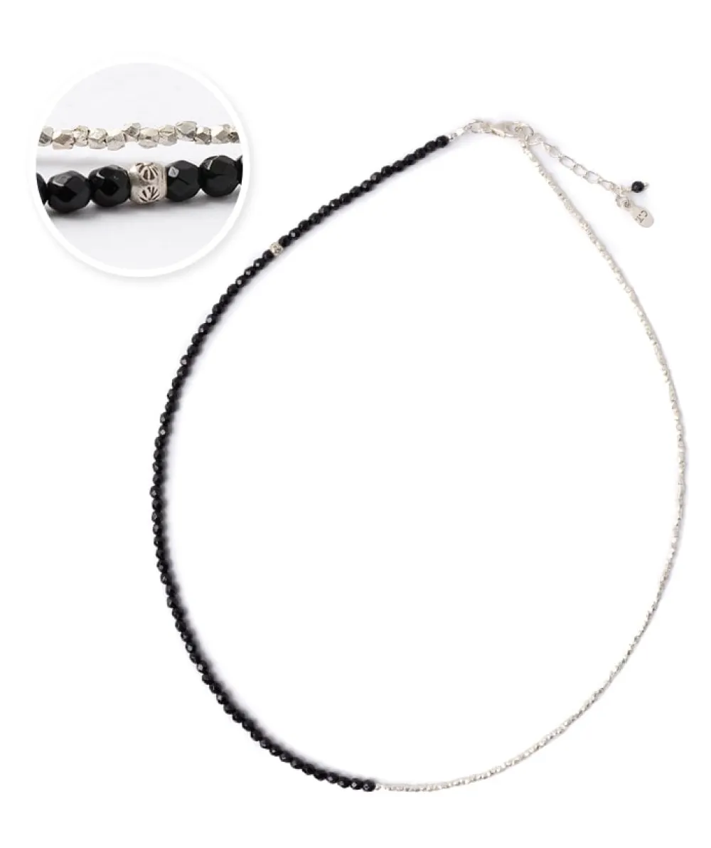 CHALISA T.. Anklets^/ Onyx W-Wrap Anklet black