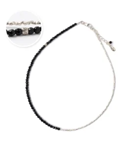 CHALISA T.. Anklets^/ Onyx W-Wrap Bracelet black