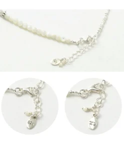 CHALISA T.. Anklets^/ Round Shell Wrap Anklet/Karen Silver Flat Beads white