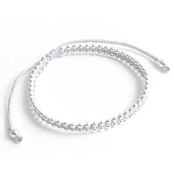 CHALISA T.. Anklets^/ Silver Ball Beads Duo Bracelet