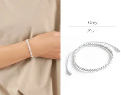 CHALISA T.. Anklets^/ Silver Ball Beads Duo Bracelet