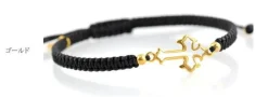 CHALISA T.. Anklets^/ Silver Cross Knotting Cord Anklet