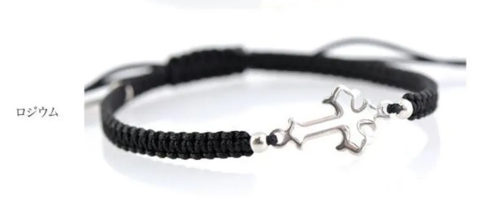 CHALISA T.. Anklets^/ Silver Cross Knotting Cord Anklet
