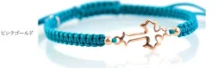 CHALISA T.. Anklets^/ Silver Cross Knotting Cord Anklet