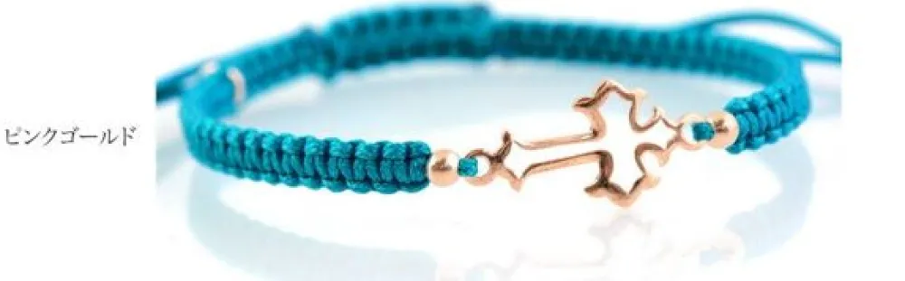 CHALISA T.. Anklets^/ Silver Cross Knotting Cord Anklet