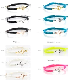 CHALISA T.. Anklets^/ Silver Cross Knotting Cord Anklet