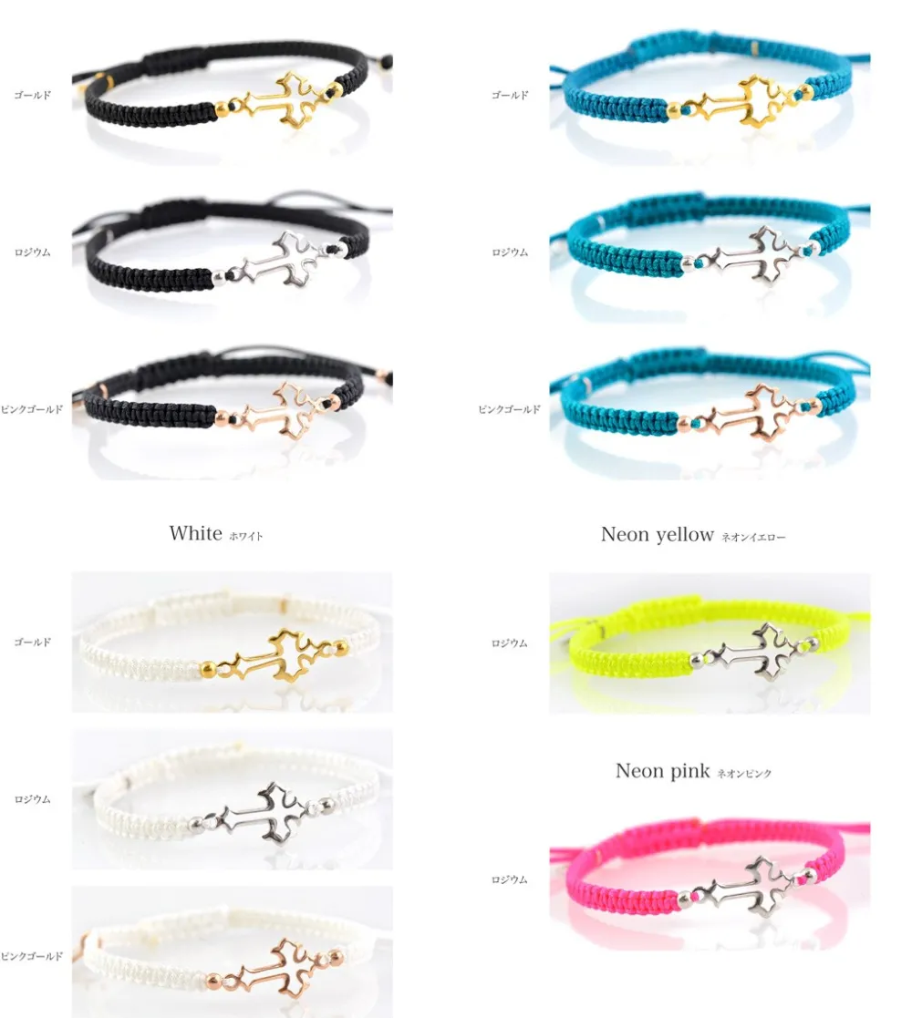 CHALISA T.. Anklets^/ Silver Cross Knotting Cord Anklet