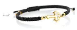 CHALISA T.. Bracelets^/ Silver cross notched cord bracelet
