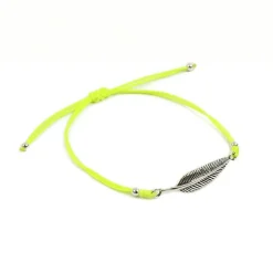CHALISA T.. Anklets^/ Silver feather knotted cord bracelet