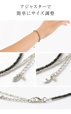 CHALISA T.. Anklets^/ Smoky Quartz W-Wrap Bracelet darkgray