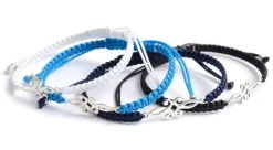 CHALISA T.. Anklets^/ Symmetrical Flower Pattern Notched Cord Anklet