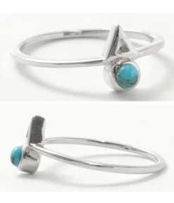 CHALISA T.. Anklets^/ Turquoise Circle Triangle Extra Fine Ring blue