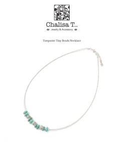 CHALISA T.. Anklets^/ Turquoise Tiny Beads Necklace blue
