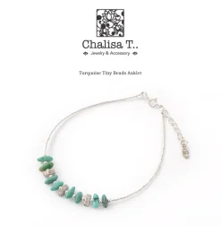 CHALISA T.. Anklets^/ Turquoise Tiny Beads Anklet blue